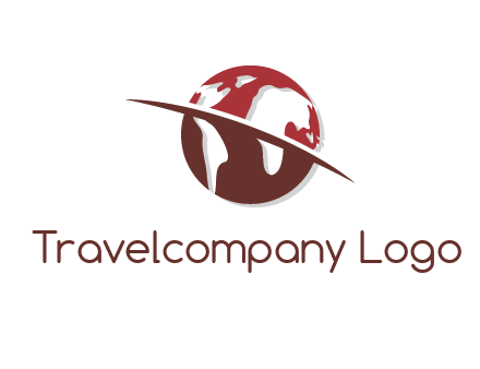swoosh on the globe logo