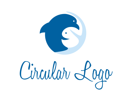 circle dolphin hugging fish and starfish logo