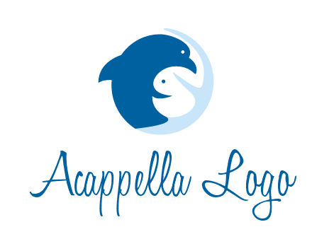 circle dolphin hugging fish and starfish logo