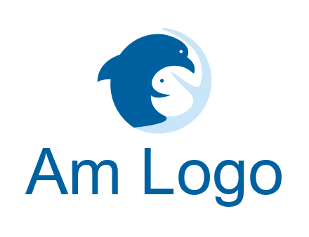 circle dolphin hugging fish and starfish logo
