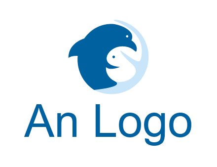 circle dolphin hugging fish and starfish logo