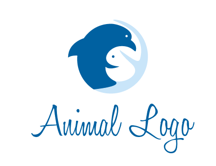 circle dolphin hugging fish and starfish logo