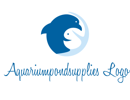 circle dolphin hugging fish and starfish logo