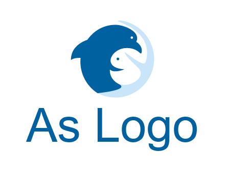 circle dolphin hugging fish and starfish logo