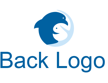 circle dolphin hugging fish and starfish logo