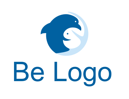 circle dolphin hugging fish and starfish logo
