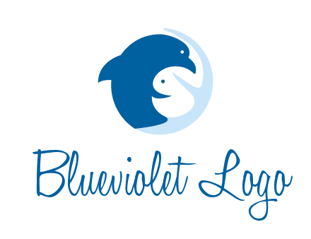 circle dolphin hugging fish and starfish logo