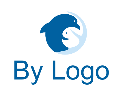 circle dolphin hugging fish and starfish logo