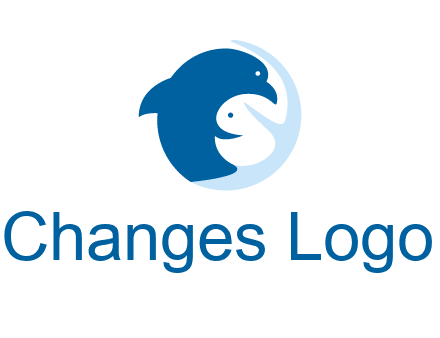 circle dolphin hugging fish and starfish logo