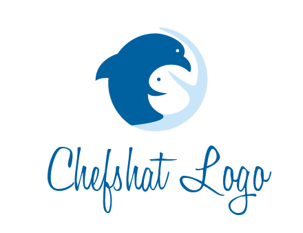 circle dolphin hugging fish and starfish logo