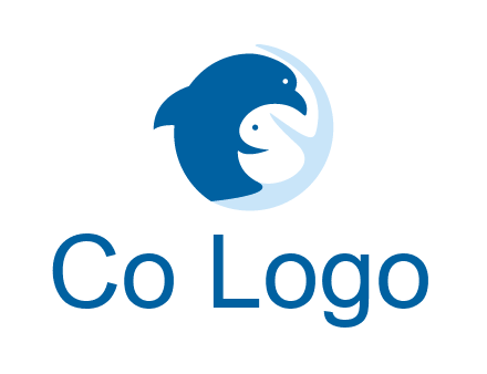 circle dolphin hugging fish and starfish logo