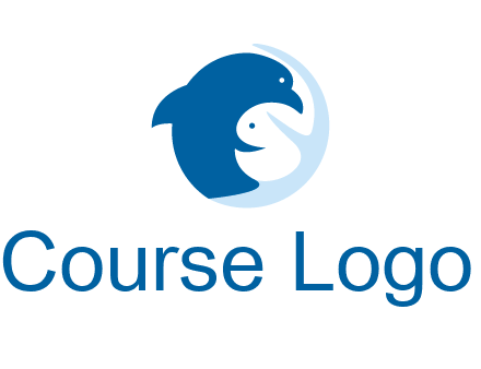 circle dolphin hugging fish and starfish logo