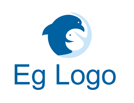 circle dolphin hugging fish and starfish logo
