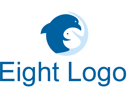 circle dolphin hugging fish and starfish logo