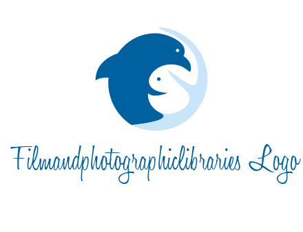 circle dolphin hugging fish and starfish logo