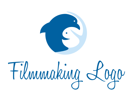 circle dolphin hugging fish and starfish logo
