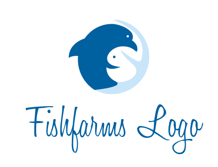 circle dolphin hugging fish and starfish logo