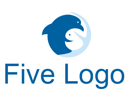 circle dolphin hugging fish and starfish logo