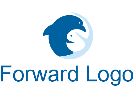 circle dolphin hugging fish and starfish logo