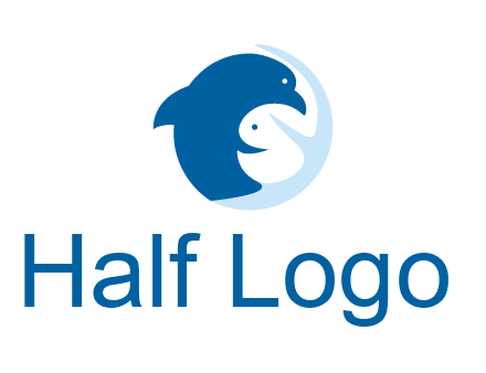 circle dolphin hugging fish and starfish logo