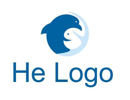 circle dolphin hugging fish and starfish logo
