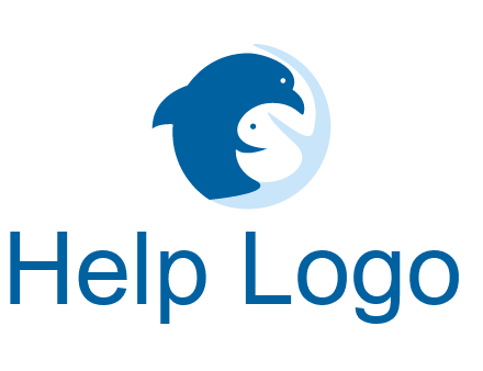 circle dolphin hugging fish and starfish logo