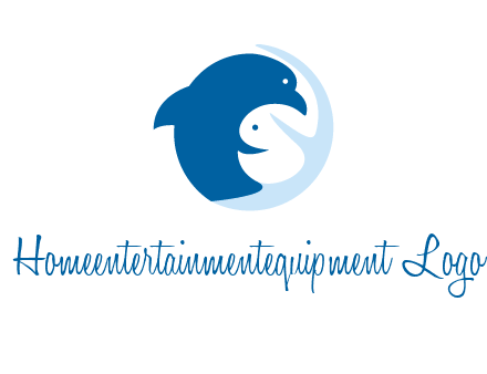 circle dolphin hugging fish and starfish logo