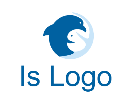 circle dolphin hugging fish and starfish logo