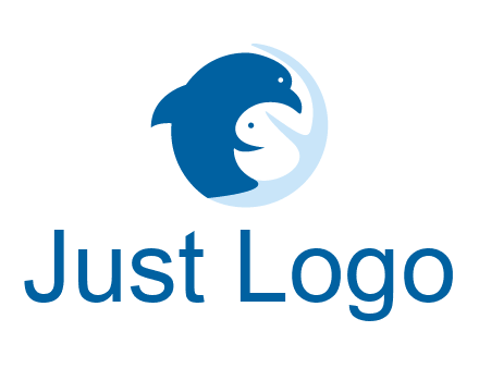 circle dolphin hugging fish and starfish logo