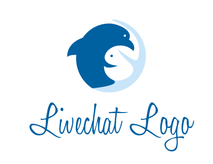 circle dolphin hugging fish and starfish logo