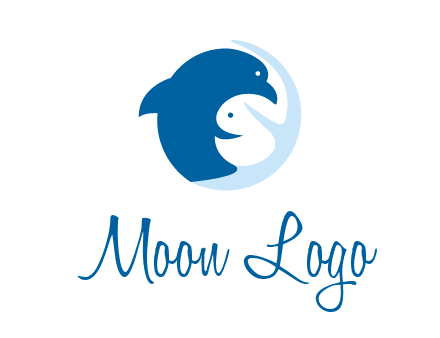 circle dolphin hugging fish and starfish logo