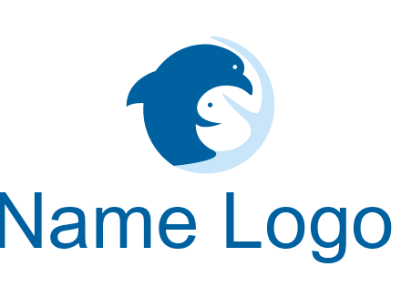 circle dolphin hugging fish and starfish logo
