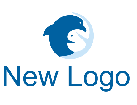 circle dolphin hugging fish and starfish logo