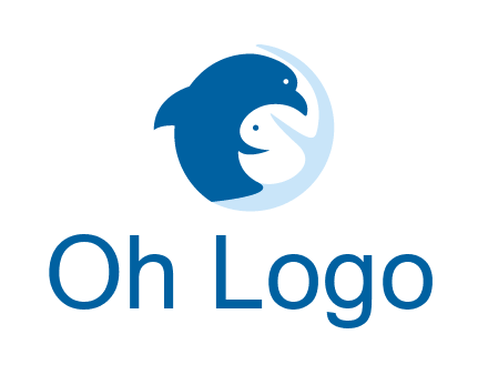 circle dolphin hugging fish and starfish logo