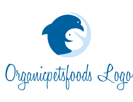 circle dolphin hugging fish and starfish logo