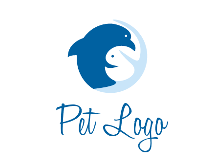 circle dolphin hugging fish and starfish logo