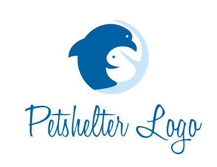 circle dolphin hugging fish and starfish logo