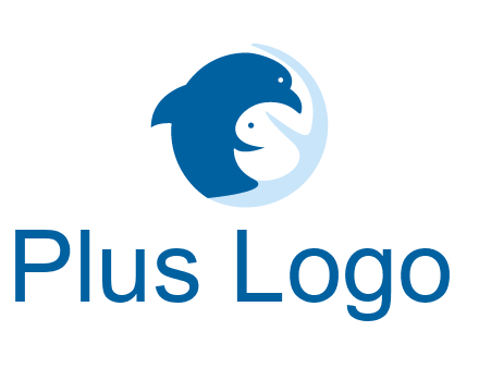 circle dolphin hugging fish and starfish logo