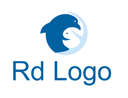 circle dolphin hugging fish and starfish logo