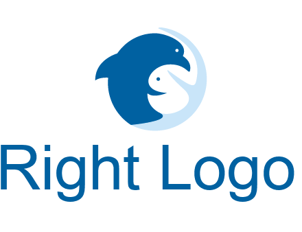 circle dolphin hugging fish and starfish logo