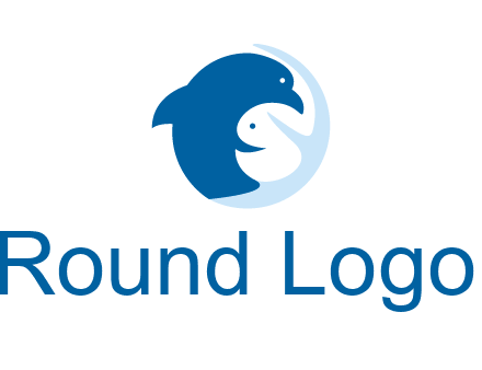 circle dolphin hugging fish and starfish logo