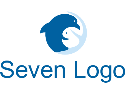 circle dolphin hugging fish and starfish logo