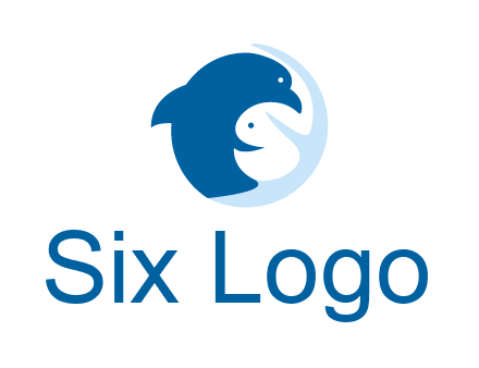 circle dolphin hugging fish and starfish logo