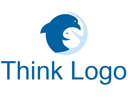 circle dolphin hugging fish and starfish logo