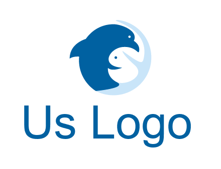 circle dolphin hugging fish and starfish logo