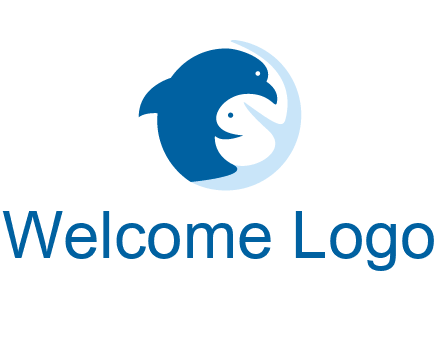 circle dolphin hugging fish and starfish logo
