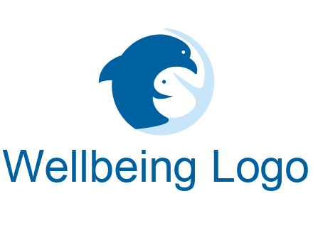 circle dolphin hugging fish and starfish logo