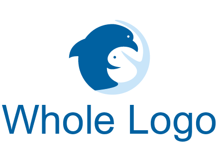 circle dolphin hugging fish and starfish logo