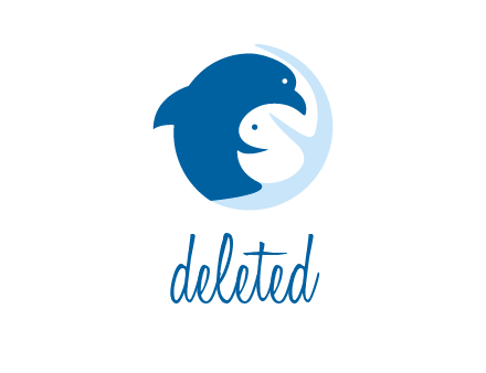 circle dolphin hugging fish and starfish logo