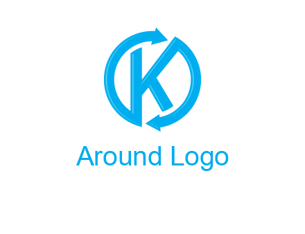 two rounded arrows creating letter K logo